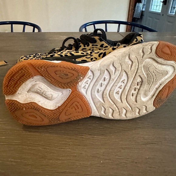 FILA Leopard Print Eurorunner Suede Casual Sneakers - Picture 5 of 5